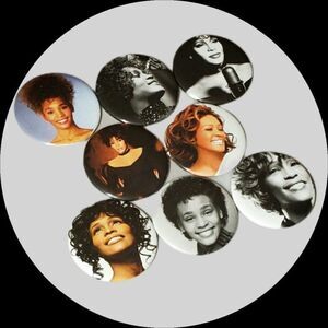 Whitney Houston Button Pins 80's Music Jewelry Black History